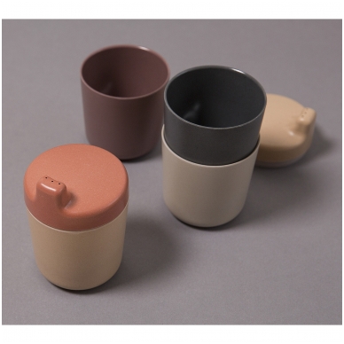 Bamboo sippy cup lid, single color Brick | CINK 2