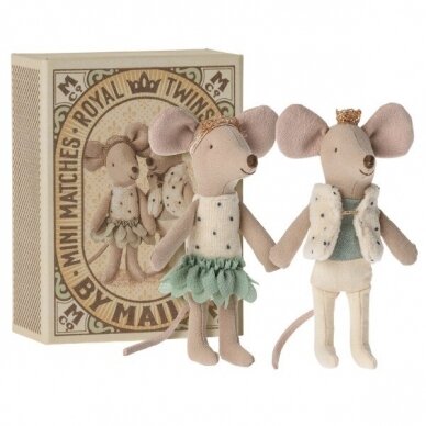 Rotal  Mice Twins, little sister and brother,  in a Box