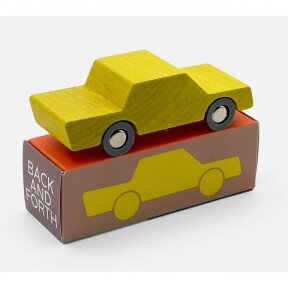 Wooden Back and Forth car, Yellow