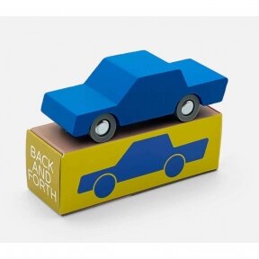 Wooden Back and Forth car, Blue
