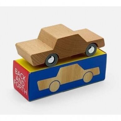 Wooden Back and Forth car, Blue 1