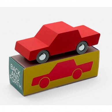 Wooden Back and Forth car, Red