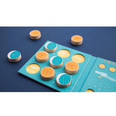 Wooden game Sun & Moon, tic tac toe, 3+ y. 2