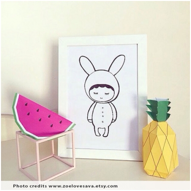 Mini Learners printed poster "Shy Bunny" 1