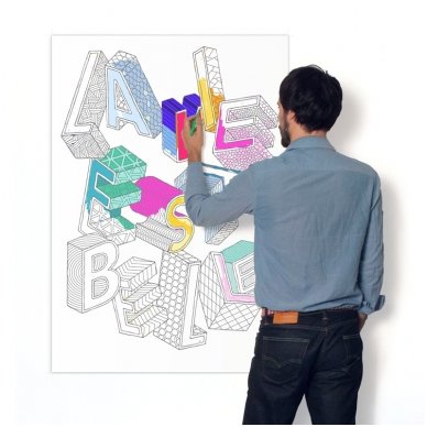 OMY Giant Coloring Poster - LA VIE EST BELLE 2
