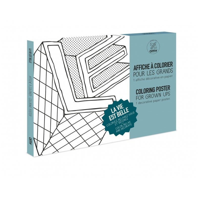 OMY Giant Coloring Poster - LA VIE EST BELLE
