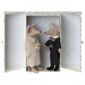 Mice wedding couple in a box