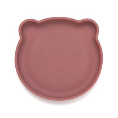 Silikoninė prilimpanti lėkštė kūdikiams, Bear, Mahogany Rose