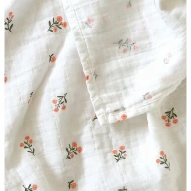 XL Organic cotton muslin cloth Little Flowers, 1 pcs. 1